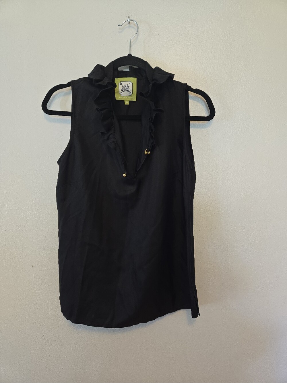 Elizabeth McKay Sleeveless Silk Blouse Black 6